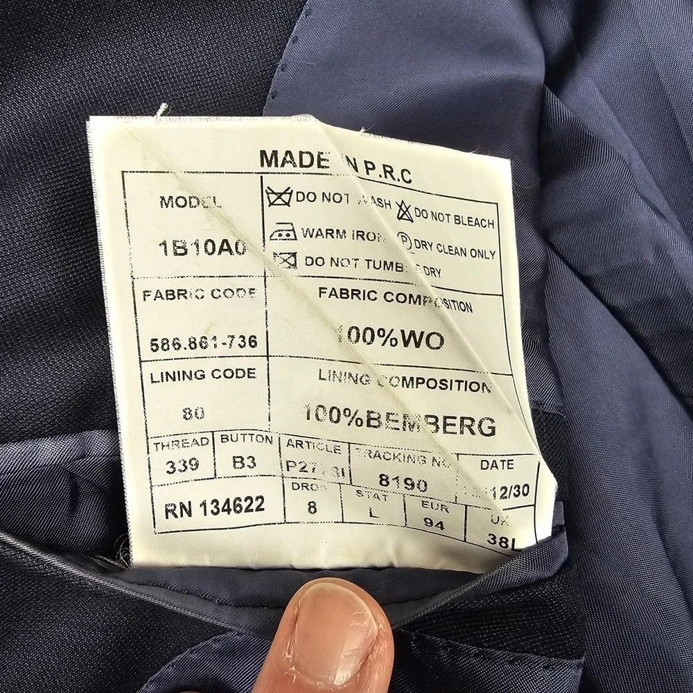 Suitsupply Lazio Blazer Slim Fit 38L Long Wool Vitale Barberis Canonico